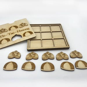 Tic-Tac-Hmong Board Game (Hat Version) w/ box lid