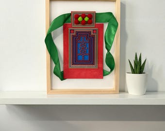 Framed Handcrafted Hmong Child Sling Wall Art