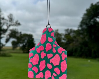 Cheetah print ear tag freshie