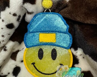 Smiley face beanie freshie