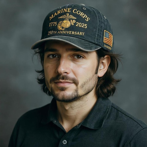 U.S Marine Corps 250th Anniversary Hat, Custom Memorabilia