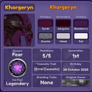 Avventure del drago Khorgeryn / Animale domestico di gioco / Consegna rapida Roblox