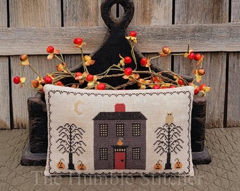 Halloween Homestead...Primitive PAPER Cross Stitch Pattern By The Humble Stitcher