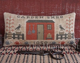 Garden Shed...Primitive PAPER Cross Stitch Pattern By The Humble Stitcher
