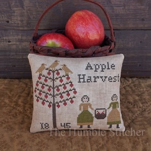 Apple Harvest...Primitive PAPER Cross Stitch Pattern By The Humble Stitcher
