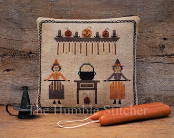 Witches' Candleworks...Primitive PDF Cross Stitch Sampler By The Humble Stitcher