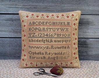 Ophelia Reynolds Reproduction Sampler...Reproduction PDF Cross Stitch Pattern Of the 1847 Antique