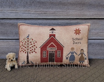 Little Prairie Schoolhouse...Primitive PAPER Cross Stitch Pattern By The Humble Stitcher