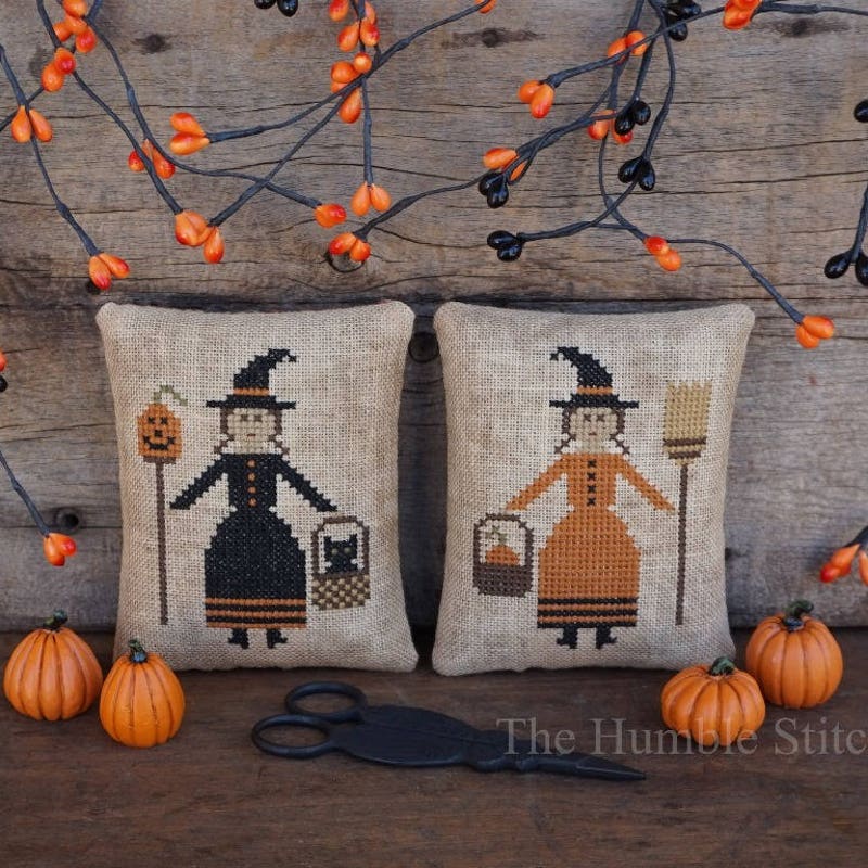 Primitive Halloween Cross Stitch Pattern - Etsy