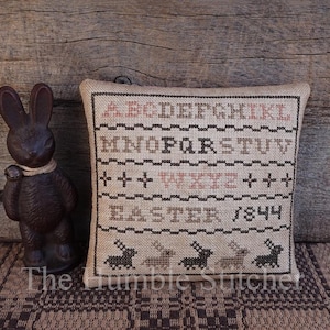 Wielkanocny sampler...Prymitywny wzór krzyżykowy w formacie PDF autorstwa The Humble Stitcher