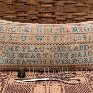 One Nation Evermore, Primitive PDF Cross Stitch Pattern By The Humble Stitcher