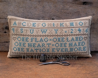 One Nation Evermore, Primitive PDF Cross Stitch Pattern By The Humble Stitcher