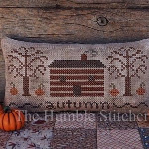 Autumn Pinkeep、The Humble StitcherによるプリミティブなPDFクロスステッチパターン