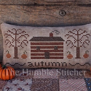 Autumn Pinkeep...Primitive PAPER Cross Stitch Pattern By The Humble Stitcher