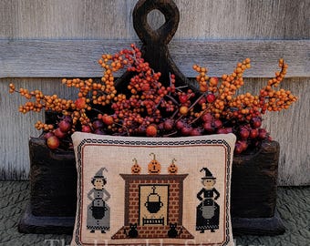 Witches' Hearth...Primitive PDF Cross Stitch Pattern By The Humble Stitcher