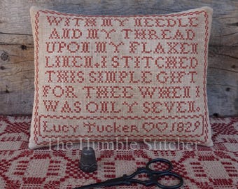 Lucy Tucker's Gift...Primitive PDF Cross Stitch Pattern By The Humble Stitcher
