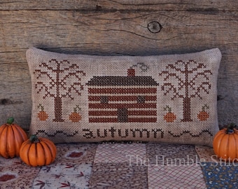 Autumn Pinkeep...Primitive PAPER Cross Stitch Pattern By The Humble Stitcher