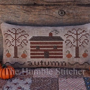 Autumn Pinkeep,,,Primitive PDF Cross Stitch Pattern By The Humble Stitcher