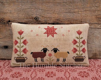 Goats In The Garden...Primitive PAPER Cross Stitch Pattern By The Humble Stitcher