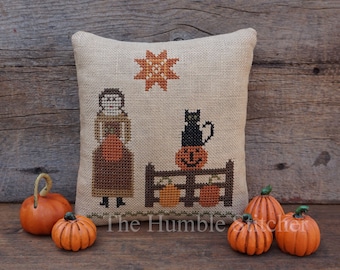 October Garden...Primitive PAPER Cross Stitch Pattern By The Humble Stitcher