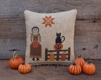 October Garden...Primitive PAPER Cross Stitch Pattern By The Humble Stitcher