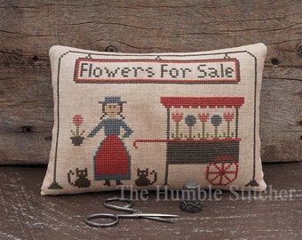 Flowers For Sale...Primitive PDF Cross Stitch Pattern By The Humble Stitcher