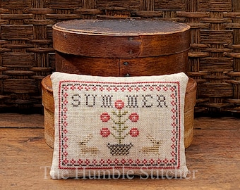 Summer Bouquet...Primitive PAPER Cross Stitch Pattern By The Humble Stitcher