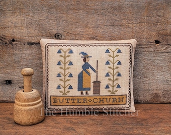 Butter Churn Magic...Primitive PDF Cross Stitch Pattern By The Humble Stitcher