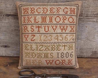 Elizabeth Adams Marking Sampler...Primitive PDF Cross Stitch Pattern By The Humble Stitcher