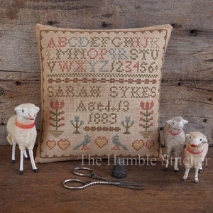 Sarah Sykes Sampler, An Adaptation Of The Original Antique, Primitive PDF Cross Stitch Pattern By The Humble Stitcher