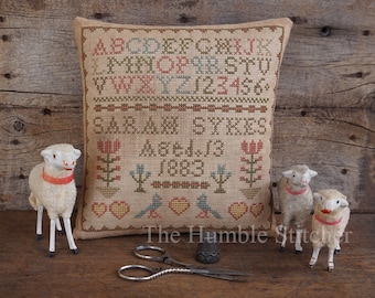 Sarah Sykes Sampler, An Adaptation Of The Original Antique, Primitive PDF Cross Stitch Pattern By The Humble Stitcher