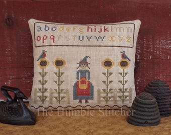 Sunflower Days...Primitive PAPER Cross Stitch Pattern By The Humble Stitcher