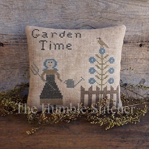 Hora do Jardim...Padrão de Ponto Cruz em PDF Primitivo da The Humble Stitcher