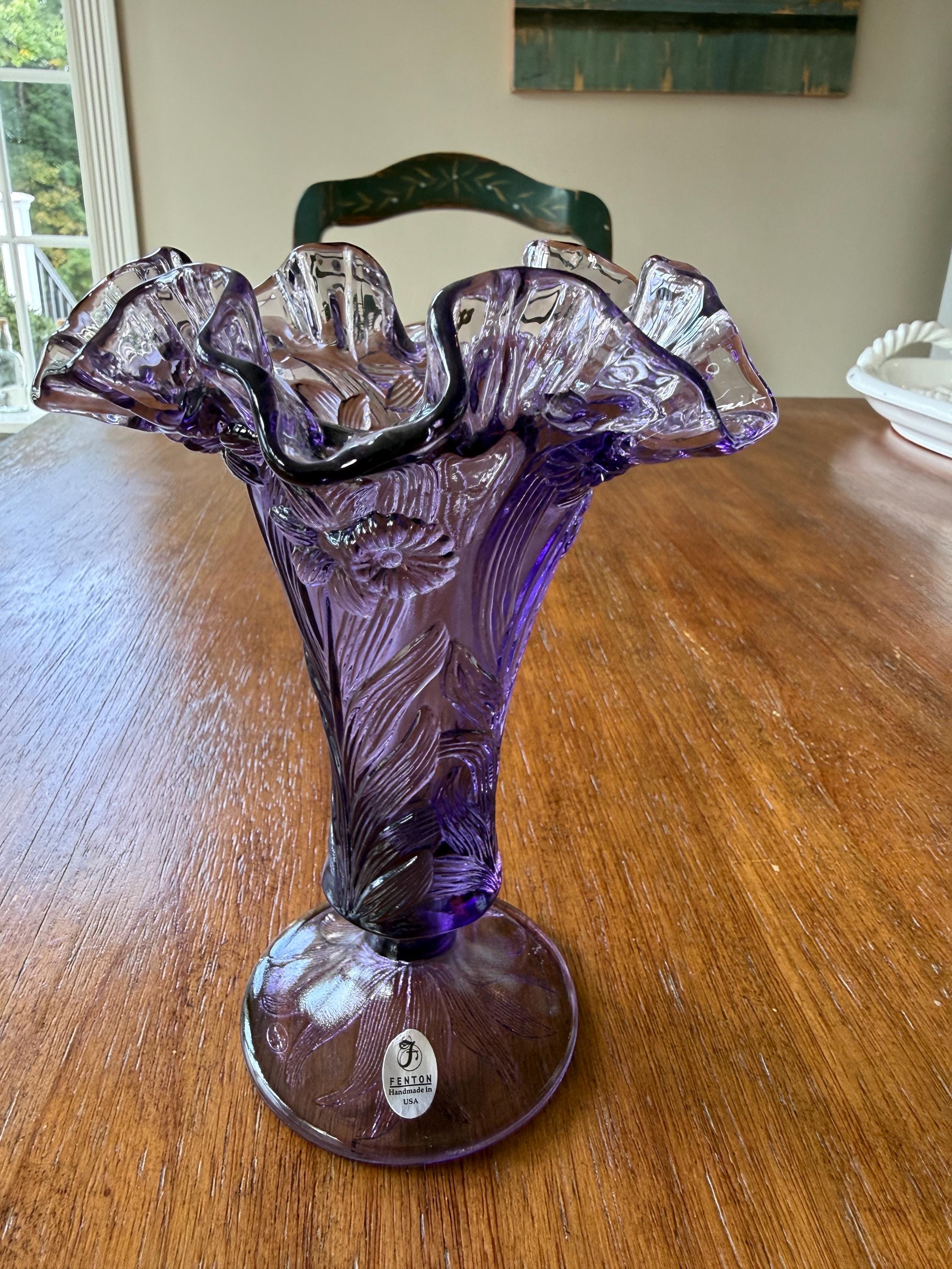 Antique Purple Glass Vase - Etsy