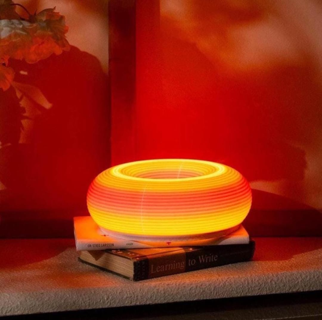 Donut Lamp | Minimalist Colorful Table Lamp | Vintage Ambient Mood ...
