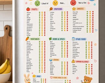 Baby's First 100 Foods Checklist | Baby Food Tracker Chart (Digital Download)