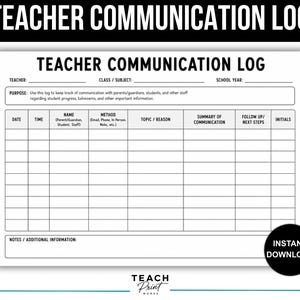 Logboek voor leerkrachtcommunicatie | Contactregistratie met ouders, klassenorganisatie (digitale download)