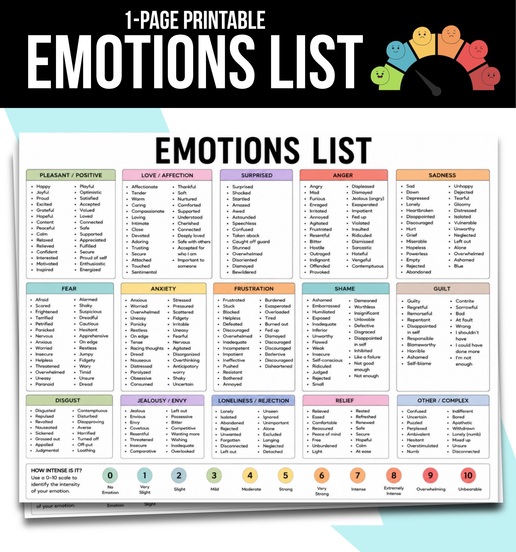 Words for Feelings - Etsy