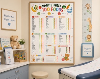 Babys erste 100 Lebensmittel Checkliste | Baby Food Tracker Chart (Digitaler Download)