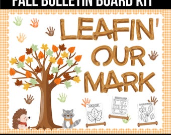 Bacheca autunnale / Decorazioni per l'aula "Leafin' Our Mark" / Esposizione di lavori autunnali degli studenti / Materiale stampabile per la bacheca degli insegnanti