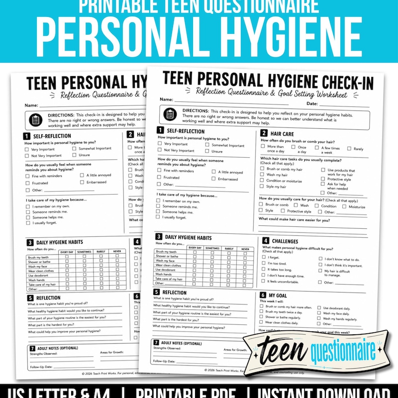 Printable Hygiene Tracker - Etsy