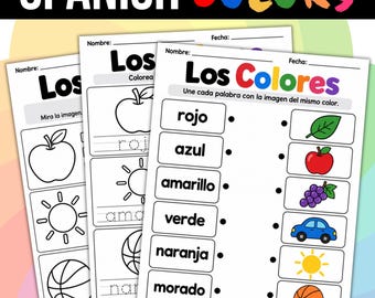 Fichas de trabajo sobre los colores en español para preescolar / Fichas de trabajo en español para preescolar / Colores en español / Actividades imprimibles en español