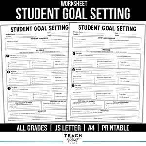 Goal Setting Worksheet, Academic Planner