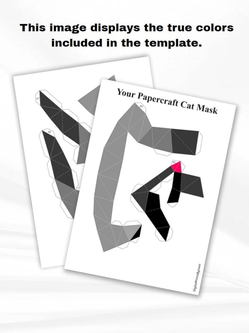 Cat Mask Papercraft Template – DIY 3D Printable Costume PDF/SVG ...