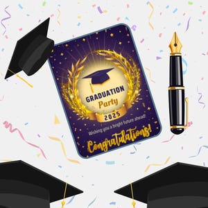 Cartão de Formatura para Imprimir | Download Digital A6 | Cartão de Parabéns da Turma de 2025