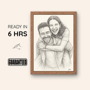 Ritratto di coppia personalizzato con disegno a tratteggio – Disegno in bianco e nero, illustrazione minimalista su carta ruvida, regalo unico per amore e anniversario