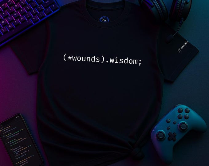 Wisdom From Wounds | Pointer Tee for Developers | Debug Your Day | Mental Health Coding Shirt