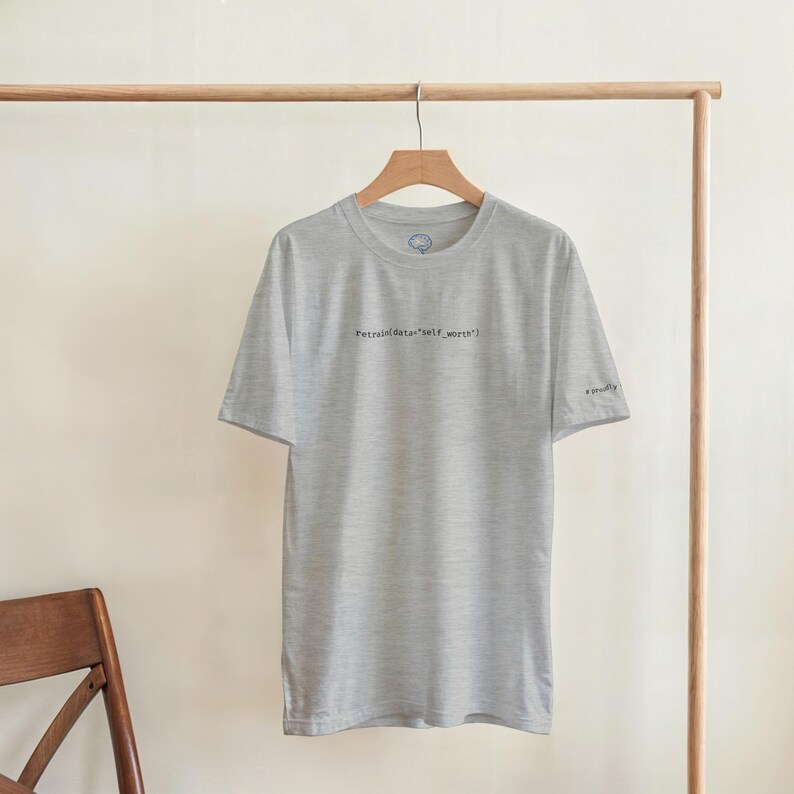 Retrain Self Worth | Python Code Quote Tee | Confidence Builder Shirt ...