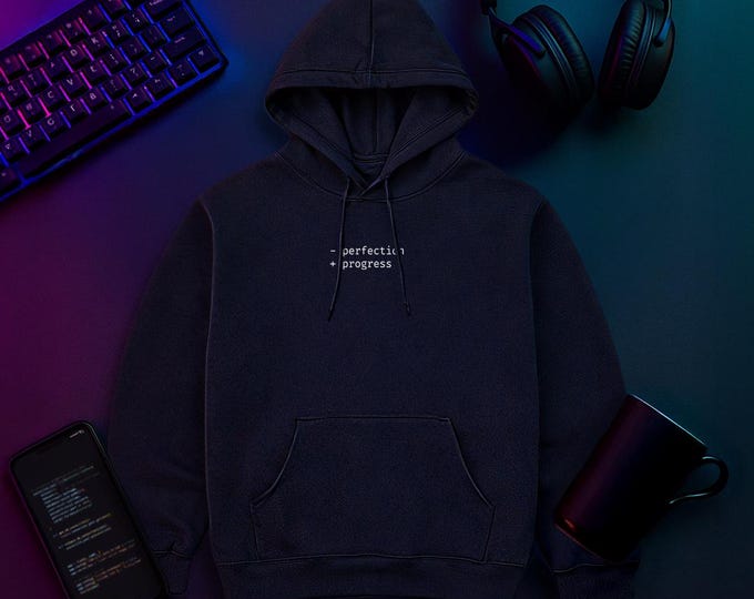 Perfection to Progress Diff | Developer Growth Hoodie | Mindset Shift Shirt