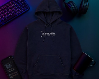 Refactor Habits | Moletom com Capuz para Desenvolvimento Pessoal | Camiseta com Mentalidade Tecnológica